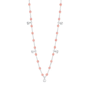 Gigi Clozeau - Gigi Supreme Classic 5 Diamond Necklace, Blush, White Gold, 17.7"