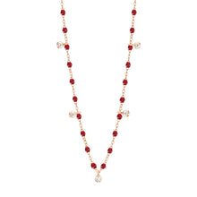 Gigi Clozeau - Gigi Supreme Classic 5 Diamond Necklace, Cherry, Rose Gold, 17.7"