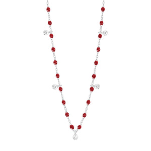 Gigi Clozeau - Gigi Supreme Classic 5 Diamond Necklace, Cherry, White Gold, 17.7"