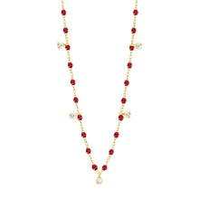 Gigi Clozeau - Gigi Supreme Classic 5 Diamond Necklace, Cherry, Yellow Gold, 17.7"