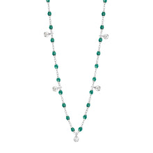 Gigi Clozeau - Gigi Supreme Classic 5 Diamond Necklace, Emerald, White Gold, 17.7"