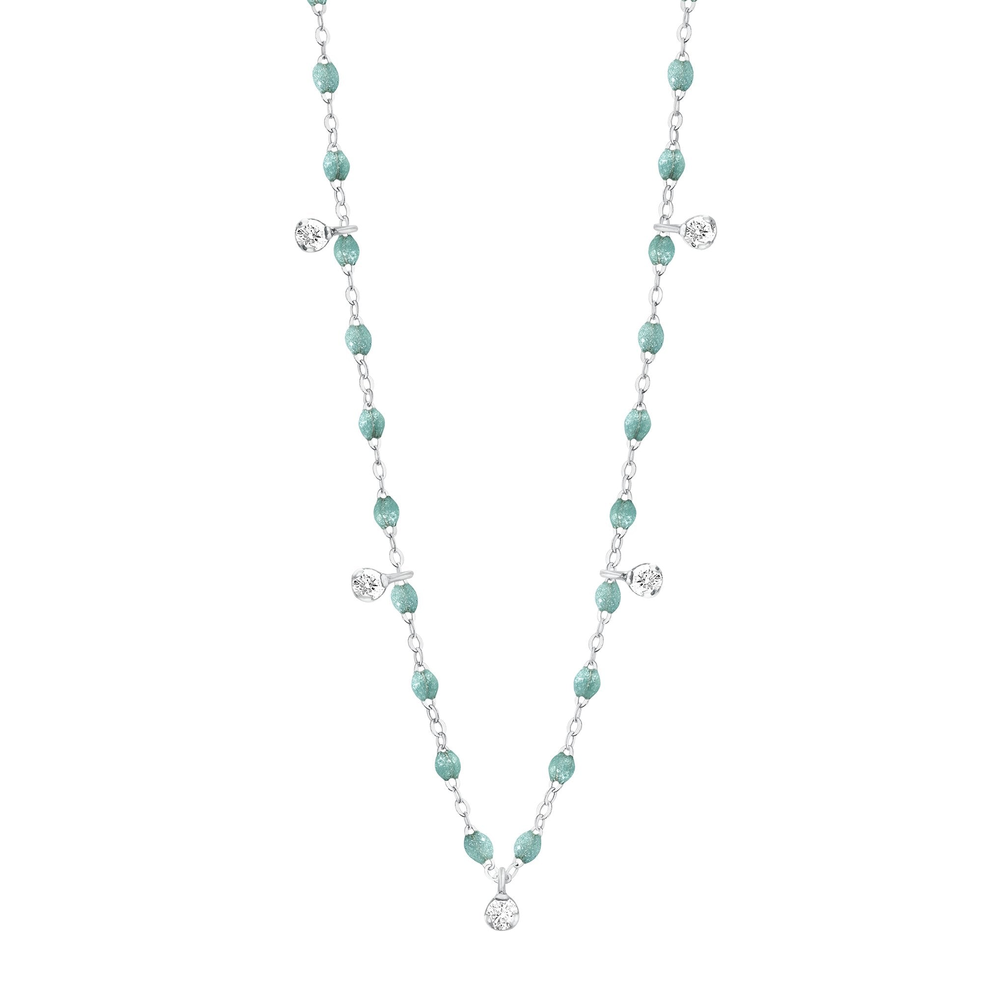 Gigi Clozeau - Gigi Supreme Classic 5 Diamond Necklace, Iceberg, White Gold, 17.7"