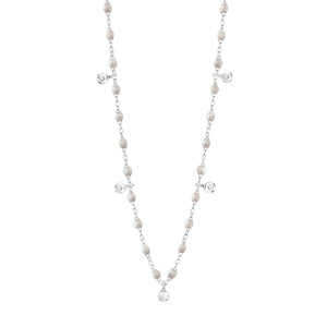 Gigi Clozeau - Gigi Supreme Classic 5 Diamond Necklace, Opal, White Gold, 17.7"