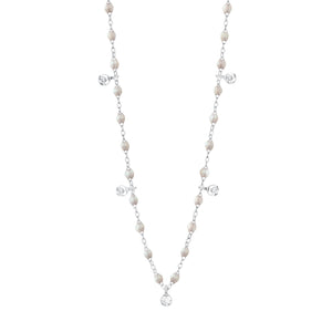 Gigi Clozeau - Gigi Supreme Classic 5 Diamond Necklace, Opal, White Gold, 17.7"