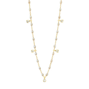 Gigi Clozeau - Gigi Supreme Classic 5 Diamond Necklace, Opal, Yellow Gold, 17.7"