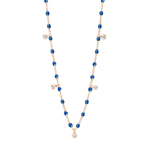 Gigi Clozeau - Gigi Supreme Classic 5 Diamond Necklace, Sapphire, Rose Gold, 17.7