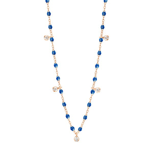 Gigi Supreme Classic 5 Diamond Necklace, Sapphire, Rose Gold, 17.7 ...