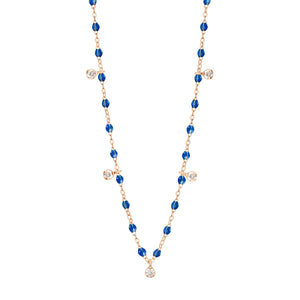 Gigi Clozeau - Gigi Supreme Classic 5 Diamond Necklace, Sapphire, Rose Gold, 17.7"