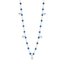 Gigi Clozeau - Gigi Supreme Classic 5 Diamond Necklace, Sapphire, White Gold, 17.7"