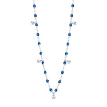 Gigi Clozeau - Gigi Supreme Classic 5 Diamond Necklace, Sapphire, White Gold, 17.7"