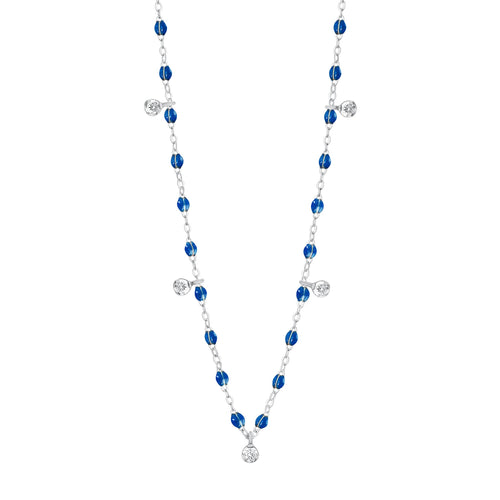 Gigi Clozeau - Gigi Supreme Classic 5 Diamond Necklace, Sapphire, White Gold, 17.7