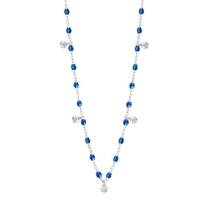 Gigi Clozeau - Gigi Supreme Classic 5 Diamond Necklace, Sapphire, White Gold, 17.7"