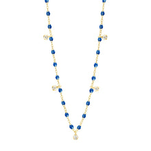Gigi Clozeau - Gigi Supreme Classic 5 Diamond Necklace, Sapphire, Yellow Gold, 17.7"