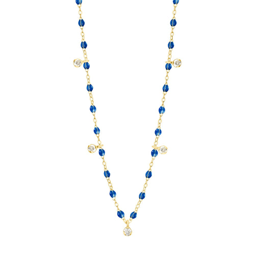 Gigi Clozeau - Gigi Supreme Classic 5 Diamond Necklace, Sapphire, Yellow Gold, 17.7