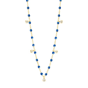 Gigi Clozeau - Gigi Supreme Classic 5 Diamond Necklace, Sapphire, Yellow Gold, 17.7"