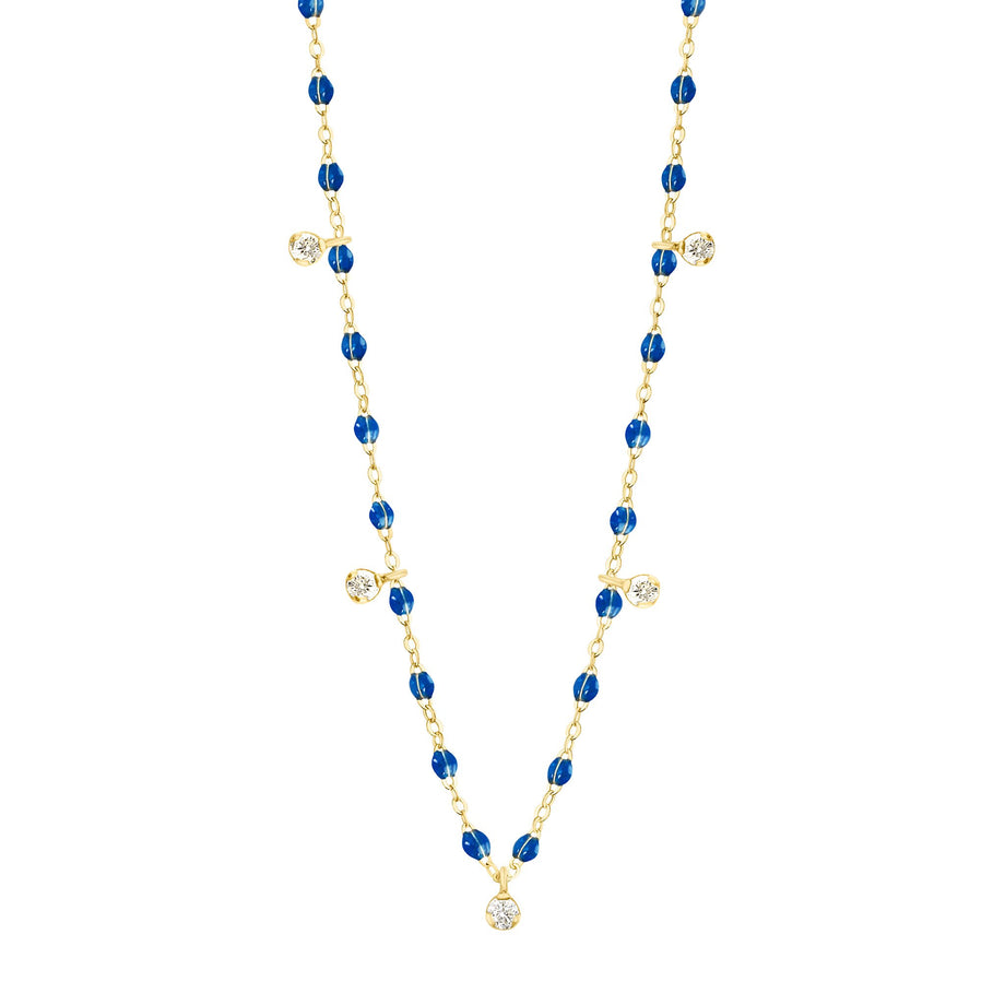 Gigi Clozeau - Gigi Supreme Classic 5 Diamond Necklace, Sapphire, Yellow Gold, 17.7