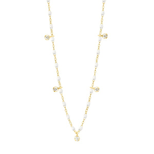 Gigi Clozeau - Gigi Supreme Classic 5 Diamond Necklace, White, Yellow Gold, 17.7"