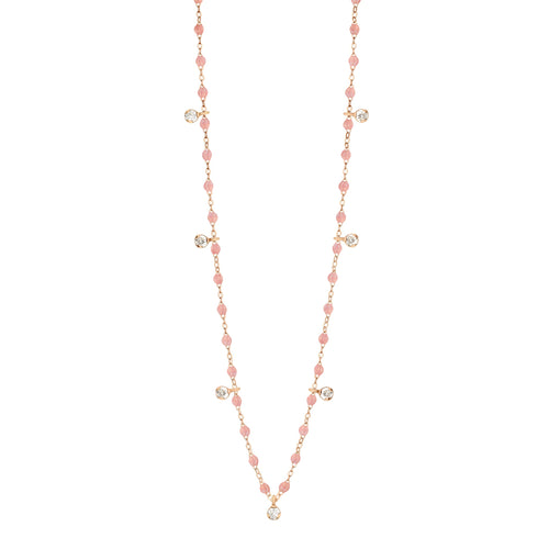 Gigi Clozeau - Gigi Supreme Classic 7 Diamond Necklace, Blush, Rose Gold, 19.7