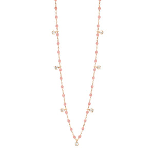 Gigi Clozeau - Gigi Supreme Classic 7 Diamond Necklace, Blush, Rose Gold, 19.7"