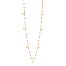 Gigi Clozeau - Gigi Supreme Classic 7 Diamond Necklace, Blush, Yellow Gold, 19.7"