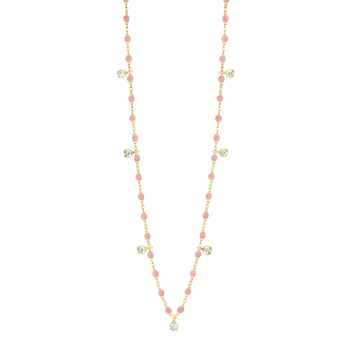 Gigi Clozeau - Gigi Supreme Classic 7 Diamond Necklace, Blush, Yellow Gold, 19.7