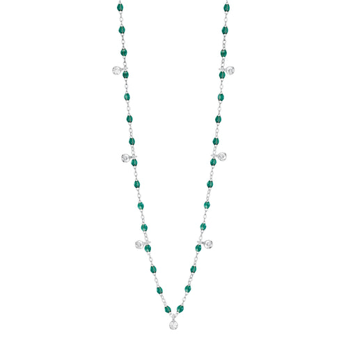Gigi Clozeau - Gigi Supreme Classic 7 Diamond Necklace, Emerald, White Gold, 19.7