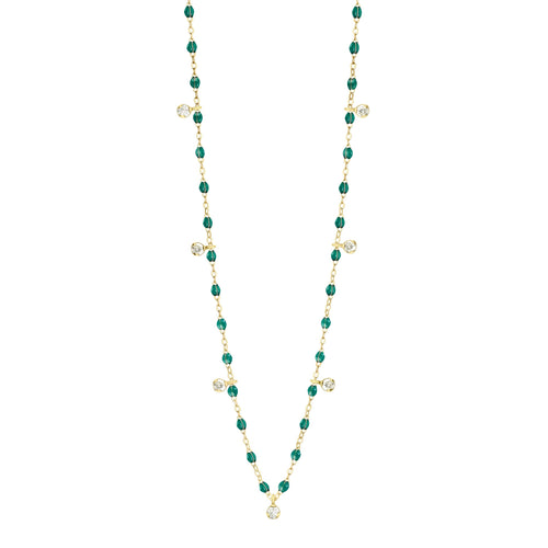 Gigi Clozeau - Gigi Supreme Classic 7 Diamond Necklace, Emerald, Yellow Gold, 19.7