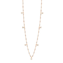 Gigi Clozeau - Gigi Supreme Classic 7 Diamond Necklace, Opal, Rose Gold, 19.7"