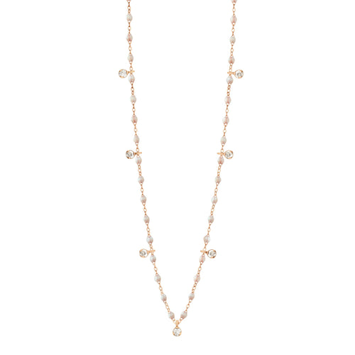 Gigi Clozeau - Gigi Supreme Classic 7 Diamond Necklace, Opal, Rose Gold, 19.7