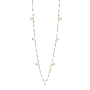 Gigi Clozeau - Gigi Supreme Classic 7 Diamond Necklace, Opal, Rose Gold, 19.7"