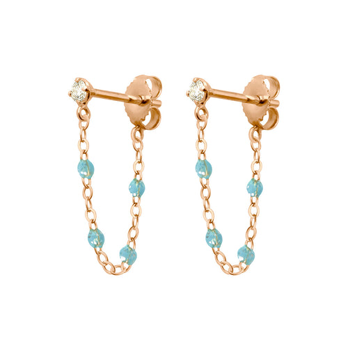 Gigi Clozeau - Gigi Supreme Diamond earrings, Aqua, Rose Gold