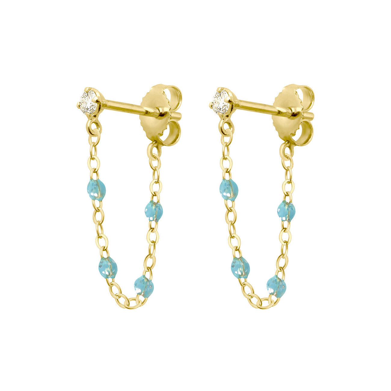 Gigi Clozeau - Gigi Supreme Diamond earrings, Aqua, Yellow Gold