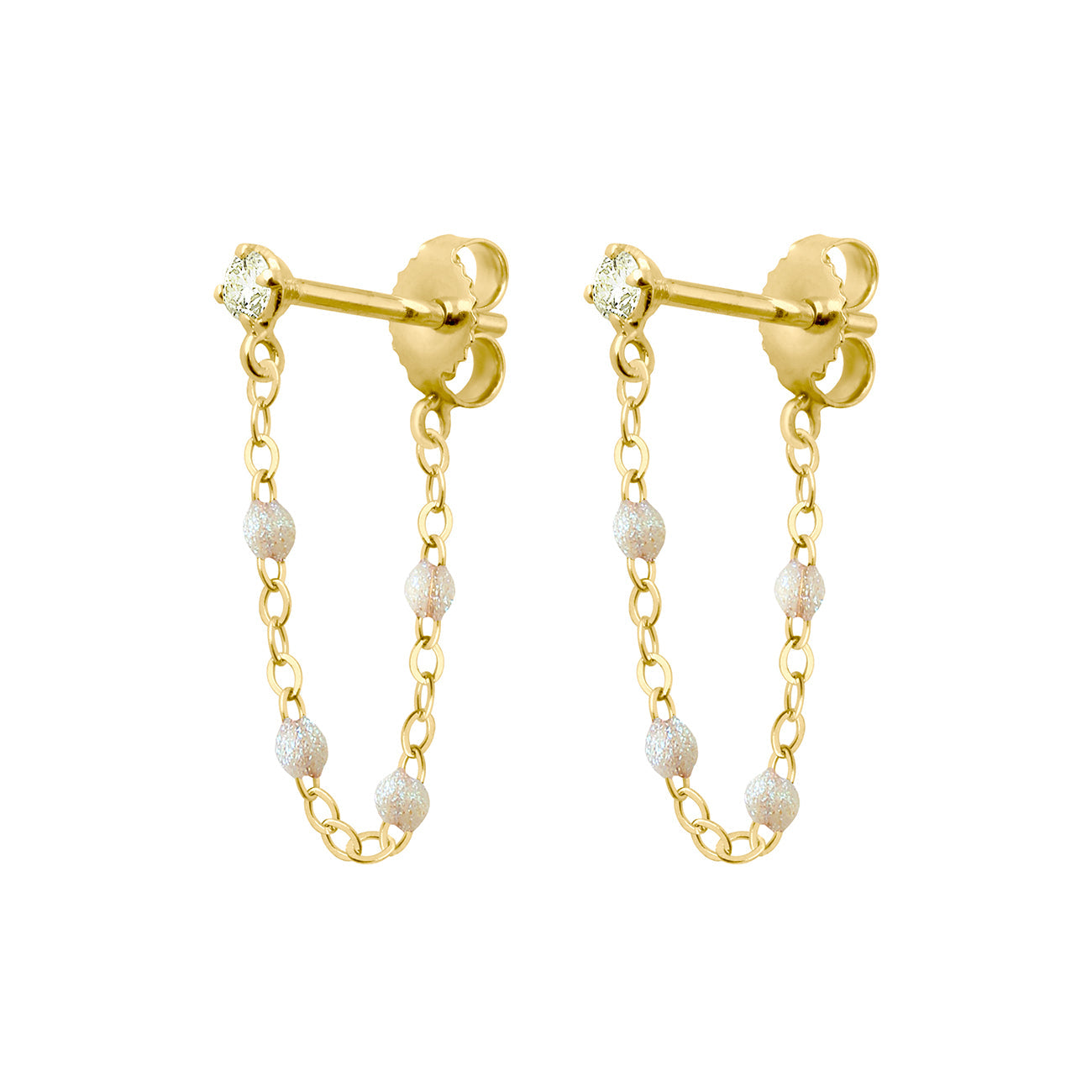Long Diamond Threader Earrings | 14K Yellow or White Gold | Fine Jewelry |  Waco, TX – Design House