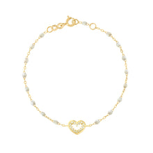 Gigi Clozeau - Heart Supreme Classic Gigi diamond bracelet, Opal, Yellow Gold, 6.7"