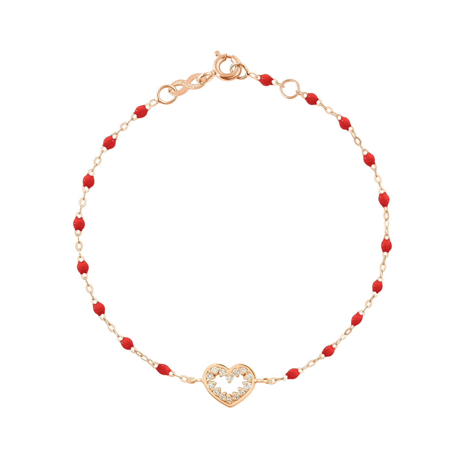 Gigi Clozeau - Heart Supreme Classic Gigi diamond bracelet, Poppy, Rose Gold, 6.7"