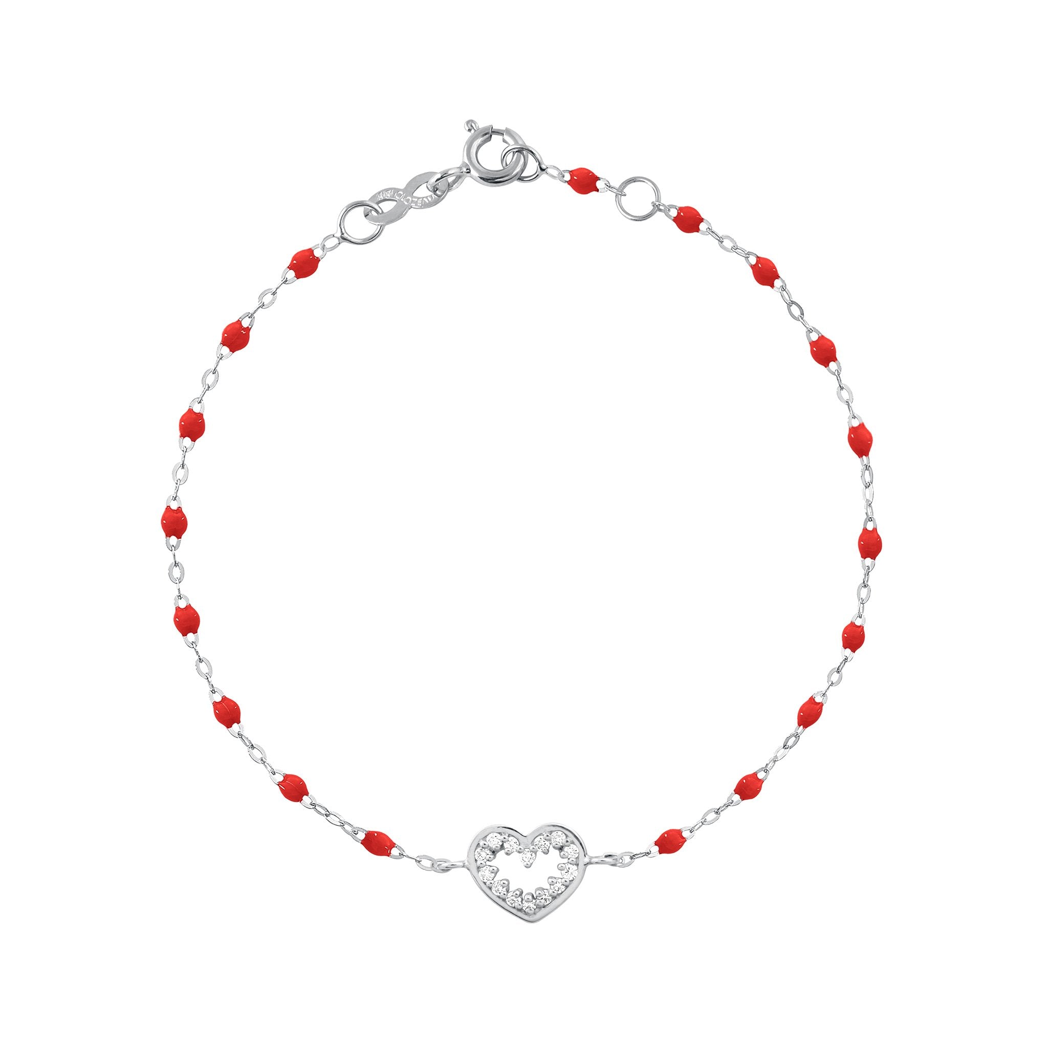 Gigi Clozeau - Heart Supreme Classic Gigi diamond bracelet, Poppy, White Gold, 6.7"
