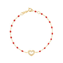 Gigi Clozeau - Heart Supreme Classic Gigi diamond bracelet, Poppy, Yellow Gold, 6.7"
