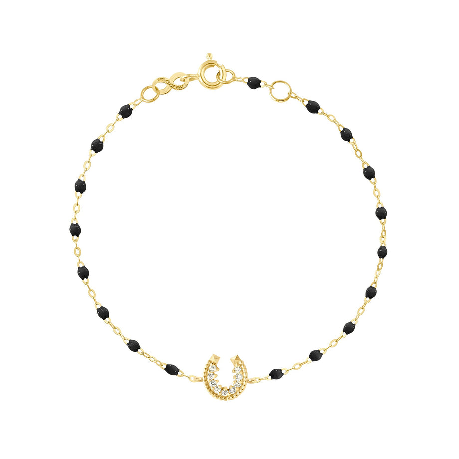 Gigi Clozeau - Horseshoe Diamond Black bracelet, Yellow Gold, 6.7