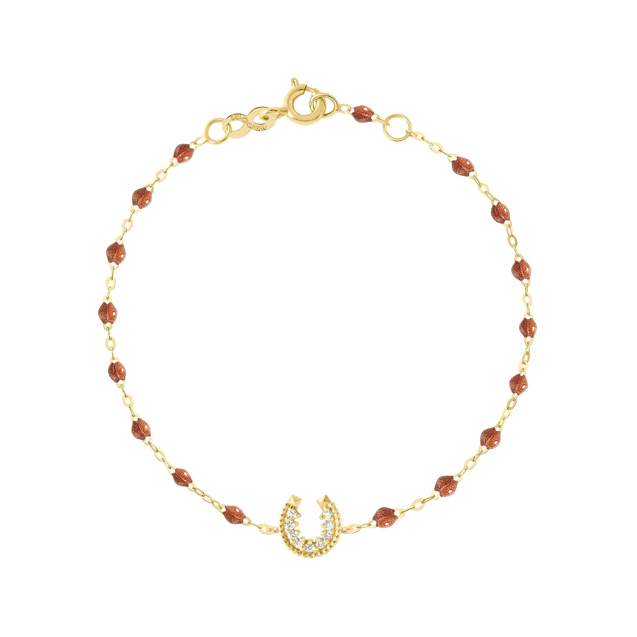 Gigi Clozeau - Horseshoe Diamond Fauve bracelet, Yellow Gold, 6.7"