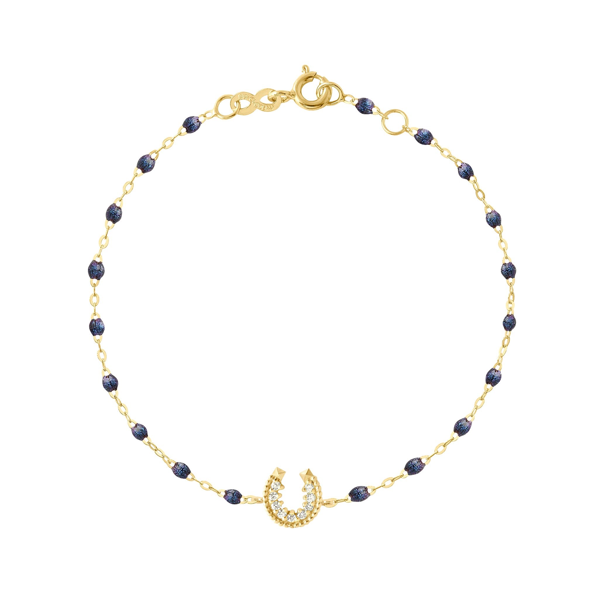 Gigi Clozeau - Horseshoe Diamond Midnight bracelet, Yellow Gold, 6.7"