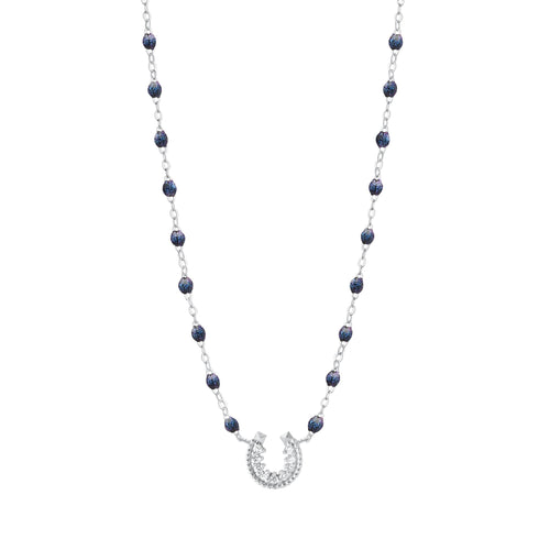 Gigi Clozeau - Horseshoe Diamond Midnight necklace, White Gold, 16.5
