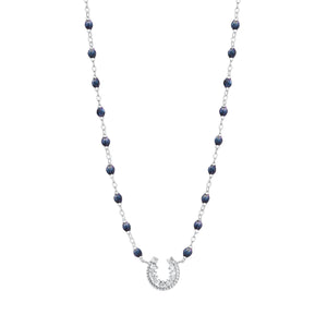 Gigi Clozeau - Horseshoe Diamond Midnight necklace, White Gold, 16.5"