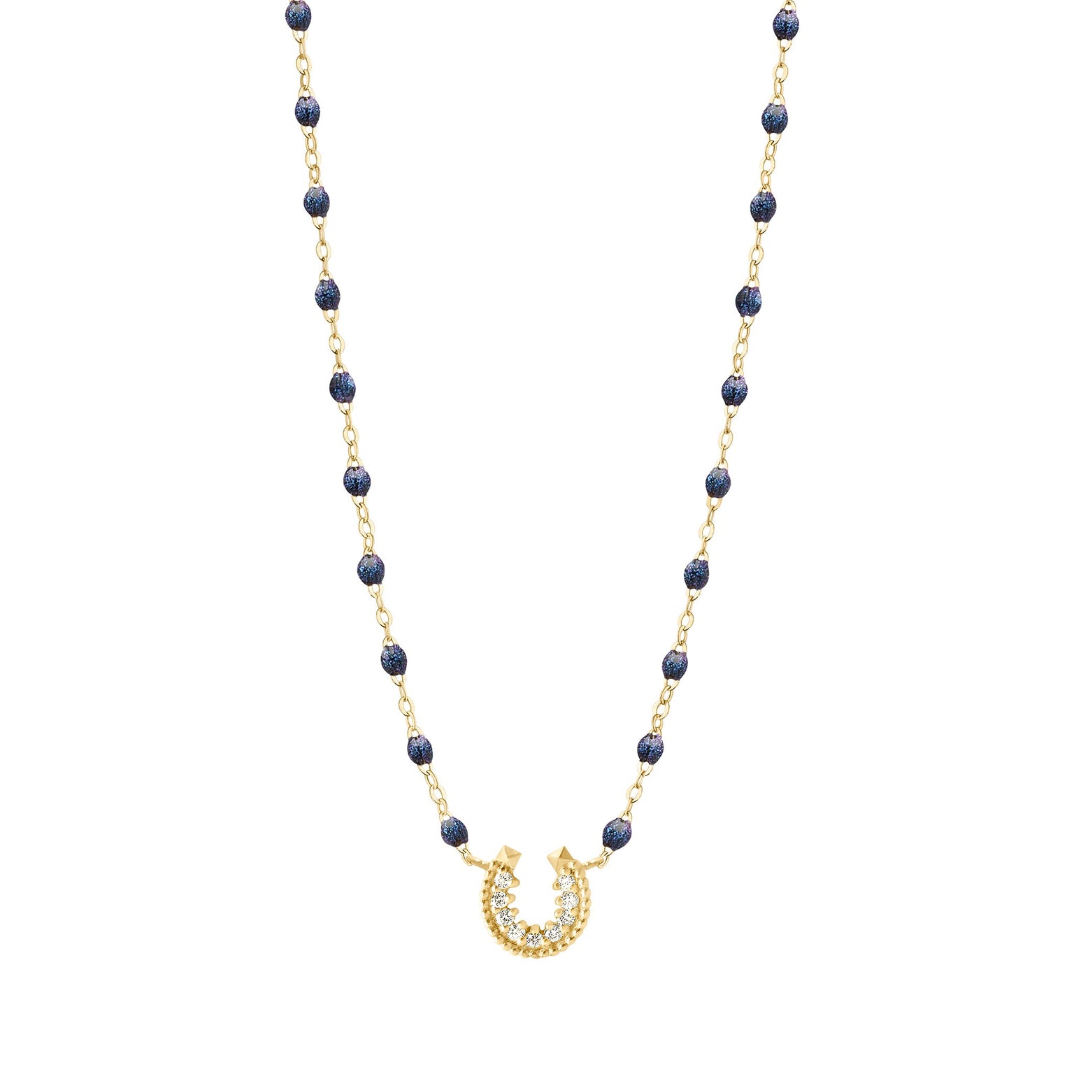 Gigi Clozeau - Horseshoe Diamond Midnight necklace, Yellow Gold, 16.5"