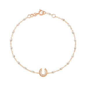 Gigi Clozeau - Horseshoe Diamond Opal bracelet, Rose Gold, 6.7"