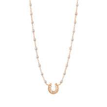 Gigi Clozeau - Horseshoe Diamond Opal Necklace, Rose Gold, 16.5"