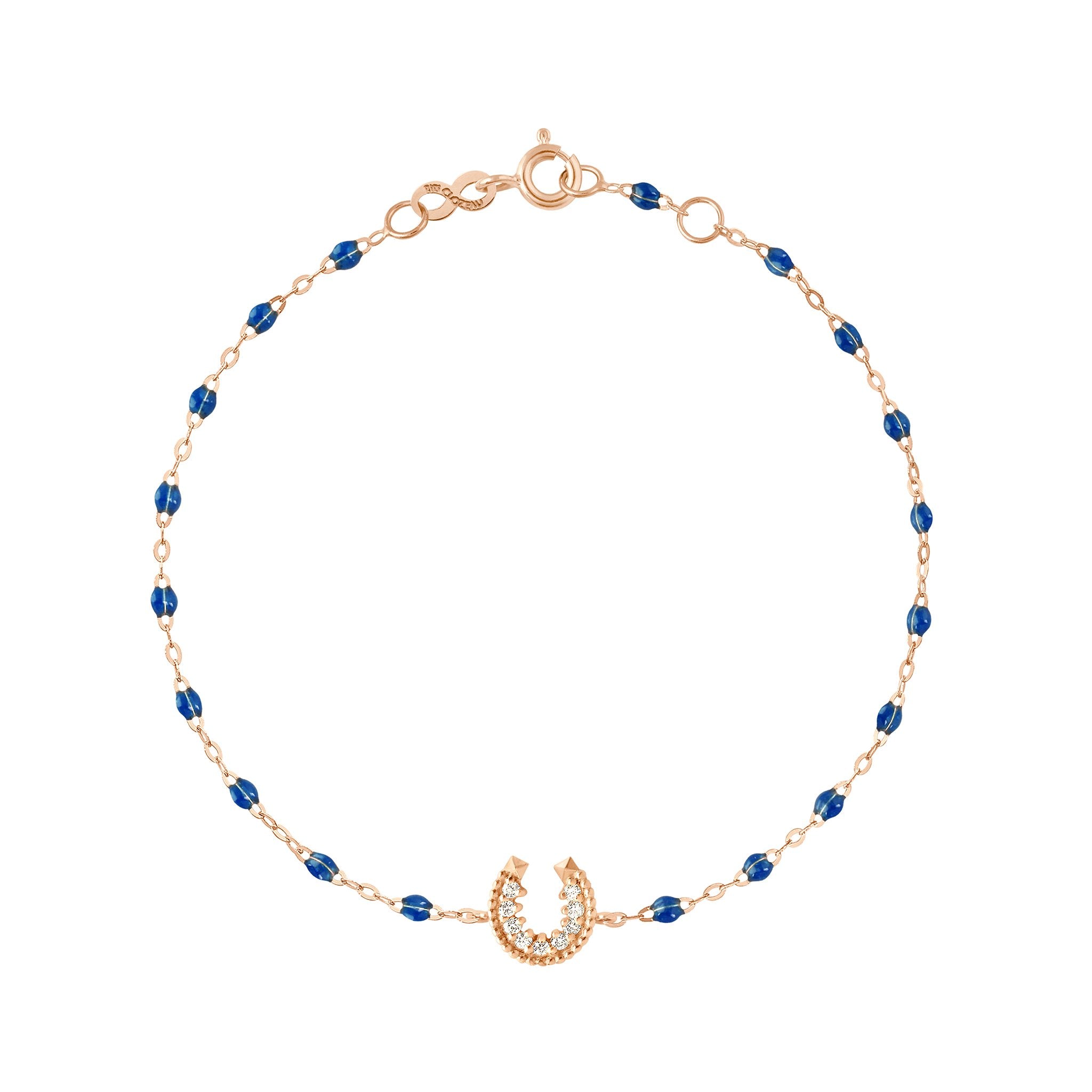 Gigi Clozeau - Horseshoe Diamond Sapphire bracelet, Rose Gold, 6.7"