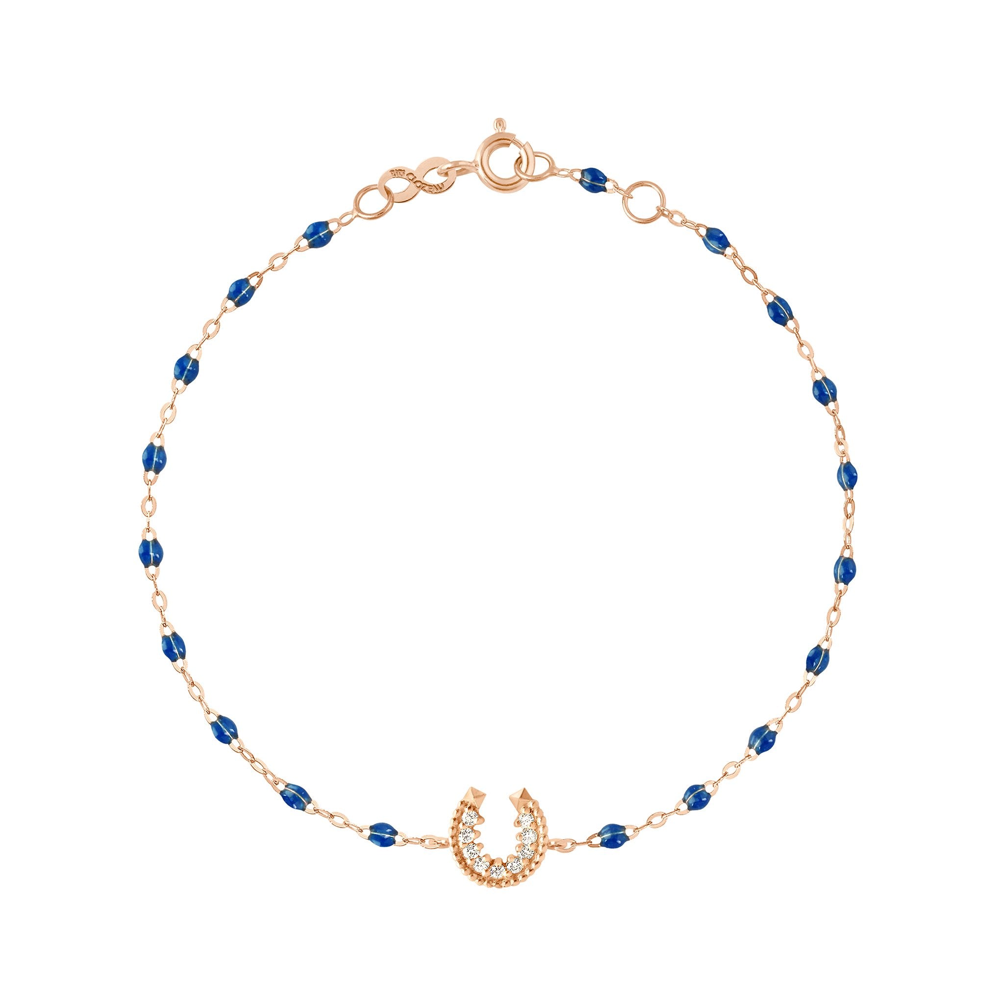 Gigi Clozeau - Horseshoe Diamond Sapphire bracelet, Rose Gold, 6.7"