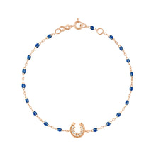 Gigi Clozeau - Horseshoe Diamond Sapphire bracelet, Rose Gold, 6.7"