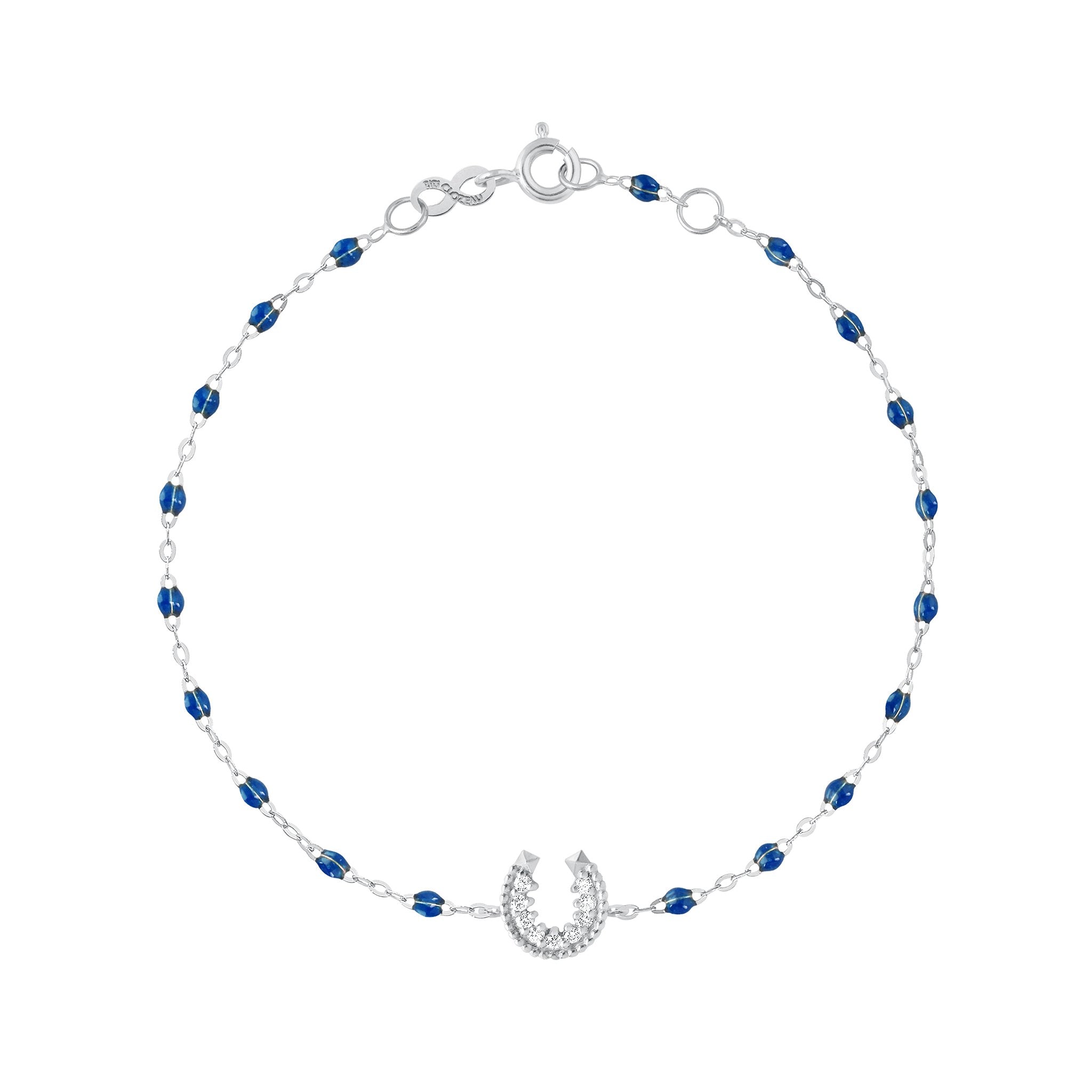 Gigi Clozeau - Horseshoe Diamond Sapphire bracelet, White Gold, 6.7"
