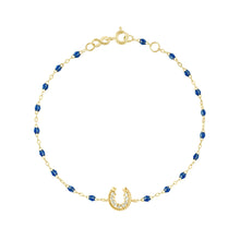 Gigi Clozeau - Horseshoe Diamond Sapphire bracelet, Yellow Gold, 6.7"